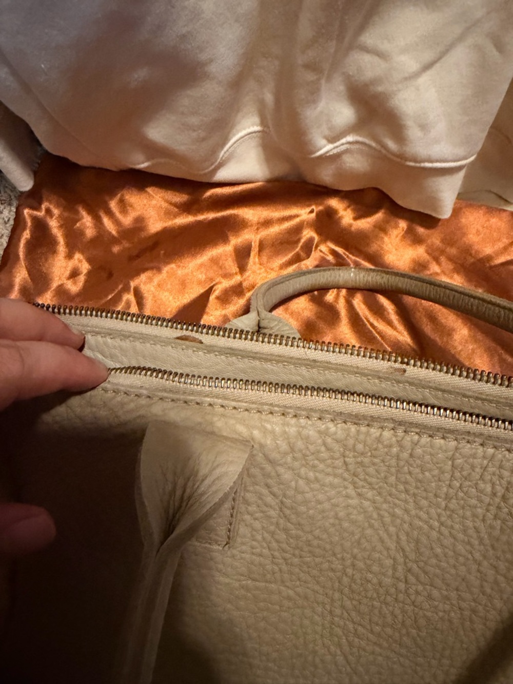 Project Authentic Miu Miu Pebbled Leather Satchel in Beige - Picture 2 of 6